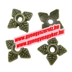 50db gyöngykupak. Falevél. 5.5mm. Antik bronz szín.