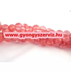 10db. Cseresznyekvarc ásványgyöngy.  10mm.