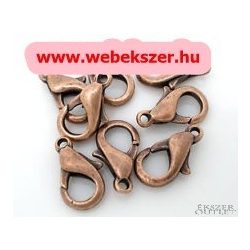 10db. Delfin zár. Ékszer kapocs. 7x10mm. Antik réz szín.