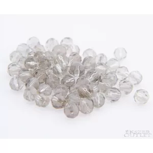 Kiárusítás!  100db. Üveggyöngy. Csiszolt. 4mm. Füst.   