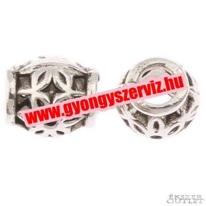 20db. Hordó. 6.5x5.5mm. Antik ezüst szín. Fémgyöngy, köztes gyöngy.