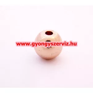 Acél ékszergyöngy. 8mm. Rózsaarany szín.