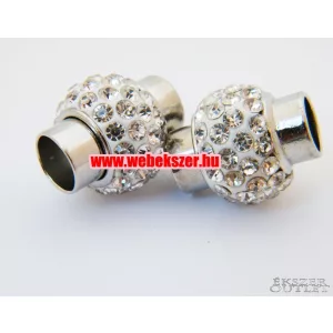 Mágneses kapocs. Kristály ékszerzár. 17.5x15mm
