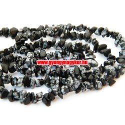   Törmelékköves szál. Féldrágakő splitter. 1 szál. Hópehely obszidián.