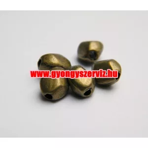 10db. Fém köztes gyöngy. Nugget. 7x6.5x5mm. Antik bronz szín.