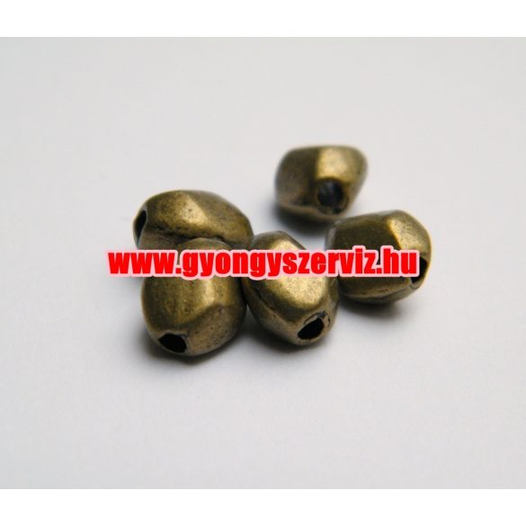 10db. Fém köztes gyöngy. Nugget. 7x6.5x5mm. Antik bronz szín.