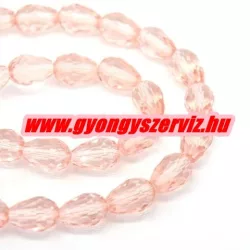   Kiárusítás!  10db. Könnycsepp gyöngy, teardrop. 12x8mm. Rózsaszín. Mindig akcióban!