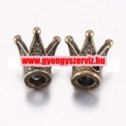 Korona köztes gyöngy. 12x10mm. Antik bronz szín.