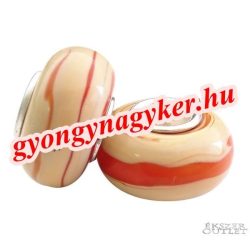   Pandora stílusú üveggyöngy. Lámpagyöngy. Karamella. Leárazva!