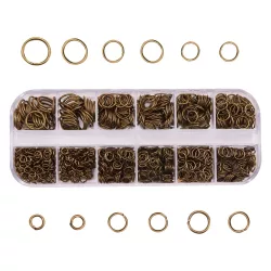   Nyitott szerelőkarika, 4-10mm. Antik bronz szín. + ajándék doboz!