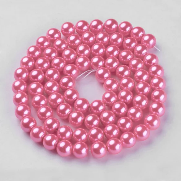 Üveg tekla gyöngy. 10mm. Sötét mályva. 10db/csomag.