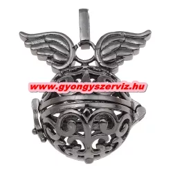 Leárazás! Angyalhívó medál. Fekete szín.