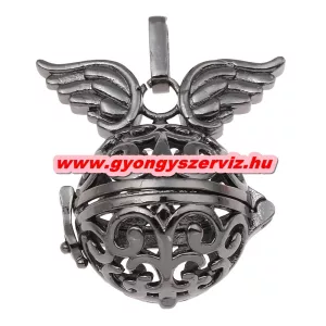 Leárazás! Angyalhívó medál. Fekete szín.