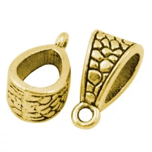 10db.  Charm tartó, medál tartó, köztes fémgyöngy. Antik arany szín. 14.5x7.5x8.5mm.