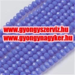  Kiárusítás!  20db. Csiszolt üveggyöngy. 6x8mm. Világos indigó. Mindig akcióban!