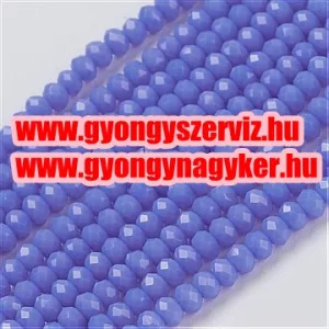 Kiárusítás!  20db. Csiszolt üveggyöngy. 6x8mm. Világos indigó. Mindig akcióban!