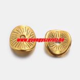 20db. Hajlított köztes fémgyöngy. 9.5x8.5mm. Antik arany szín.