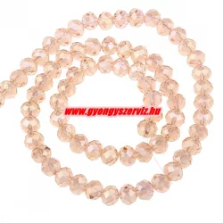   Kiárusítás!  20db. Csiszolt üveggyöngy. 8x10mm. Csillogó barack. Mindig akcióban!