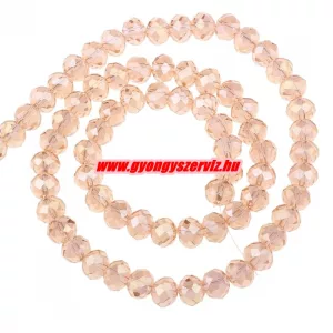 Kiárusítás!  20db. Csiszolt üveggyöngy. 8x10mm. Csillogó barack. Mindig akcióban!