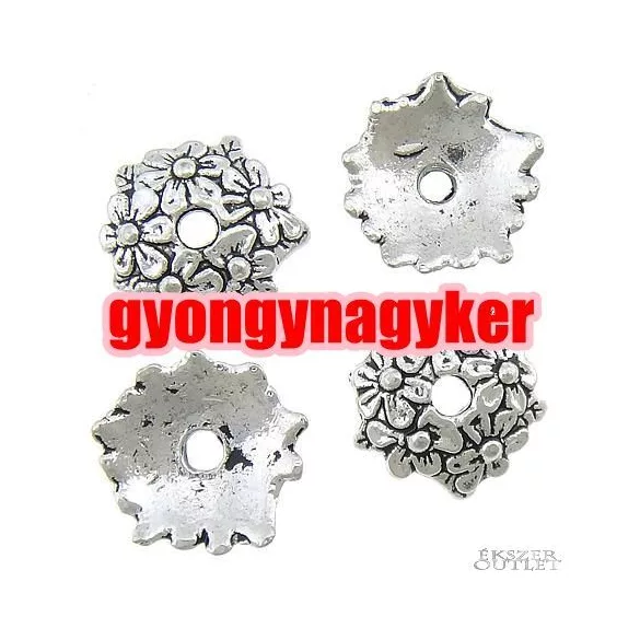 20db gyöngykupak. Fémgyöngy. 11.8x11.8x3mm. Antik ezüst szín. Leárazva!