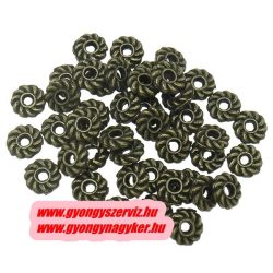   50db. Korong. 4x1mm. Antik bronz szín. Fémgyöngy, köztes gyöngy.