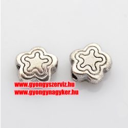 20db. Fém köztes gyöngy. 7x7x2.5mm. Antik ezüst szín. 