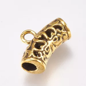 Charm tartó, medál tartó. 9x14x5mm. Antik arany szín.