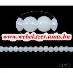 Üveggyöngy. 8mm. Jade fehér. 20db/csomag.