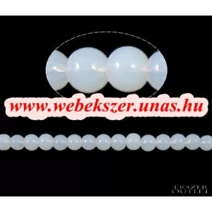 Üveggyöngy. 8mm. Jade fehér. 20db/csomag.