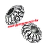 Diszkosz. Fém köztes gyöngy. 5x10mm. Antik ezüst szín.