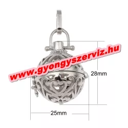 Leárazás! Angyalhívó medál. 28x25mm. Platina szín.