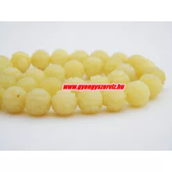 Faragott olív jade ásványgyöngy. 8mm.
