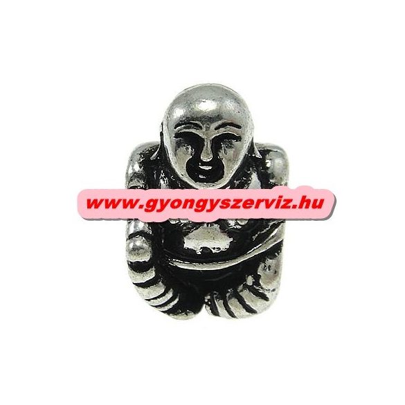 Pandora stílusú fémgyöngy. Charm. Buddha. 10x14x11mm. Leárazva!