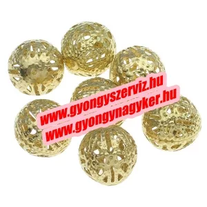 Leárazás! 10db. Fémgyöngy, fém filigrán ékszergyöngy. 13mm. Mindig akcióban!
