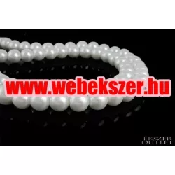   Üveg tekla gyöngy. Teklagyöngy. 10mm. Fehér.  10db/csomag.