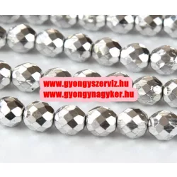 Kiárusítás! 10db.Cseh csiszolt gyöngy. Ezüst. 10mm. 