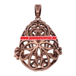   Leárazás! Angyalhívó medál. 27x33x22mm. Antik réz szín.