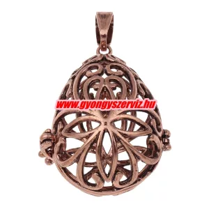 Leárazás! Angyalhívó medál. 27x33x22mm. Antik réz szín.