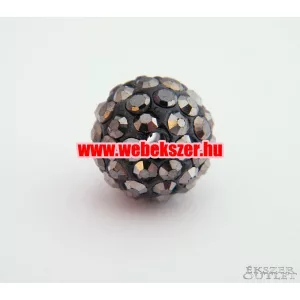 Kiárusítás!   Shamballa gyöngy. Kristály gyöngy. 12mm. Hematit. Mindig akcióban!