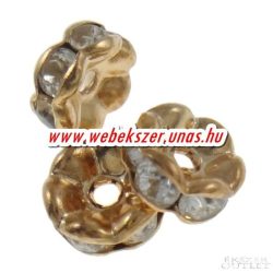   10db. Fém gyöngy. Köztes gyöngy. Rondell. 7x3mm. Rondell. Arany szín. 