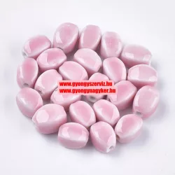   Leárazás! Porcelán gyöngy . 14x11x11mm. Rózsaszín. Mindig akcióban!