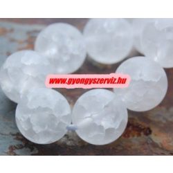 20db. Matt, roppantott hegyikristály ásványgyöngy. 8mm.