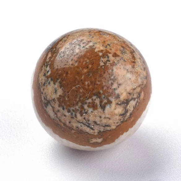 Képjáspis ásványgyöngy. Marokkő, harmónia gyöngy. 18mm.