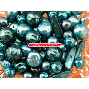 Kiárusítás!  Cseh üveg tekla gyöngymix. Türkiz. 20g/csomag. Mindig akcióban!