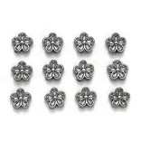 20db. Köztes fémgyöngy. 7.5x3mm. Virág. Fekete szín.