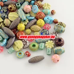   Akril gyöngy. Fém hatású, színes. 10g. Mix. Mindig akcióban!