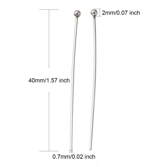 20db. Acél, gömbfejű szerelő pálca. 40x0.7mm.