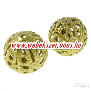 Leárazás! 10db. Fémgyöngy. Filigrán gyöngy. 12mm. Arany színű.  Mindig akcióban!