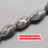Porcelángyöngy. 20x10x10mm. Sötétszürke.
