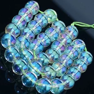 Aura kvarc, aura kristály. 6mm. Mélyzöld.